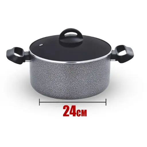[4761-24] Cambridge Cookware NonStick Diamond Series 4761-24 Casserole with Glass Lid 24cm